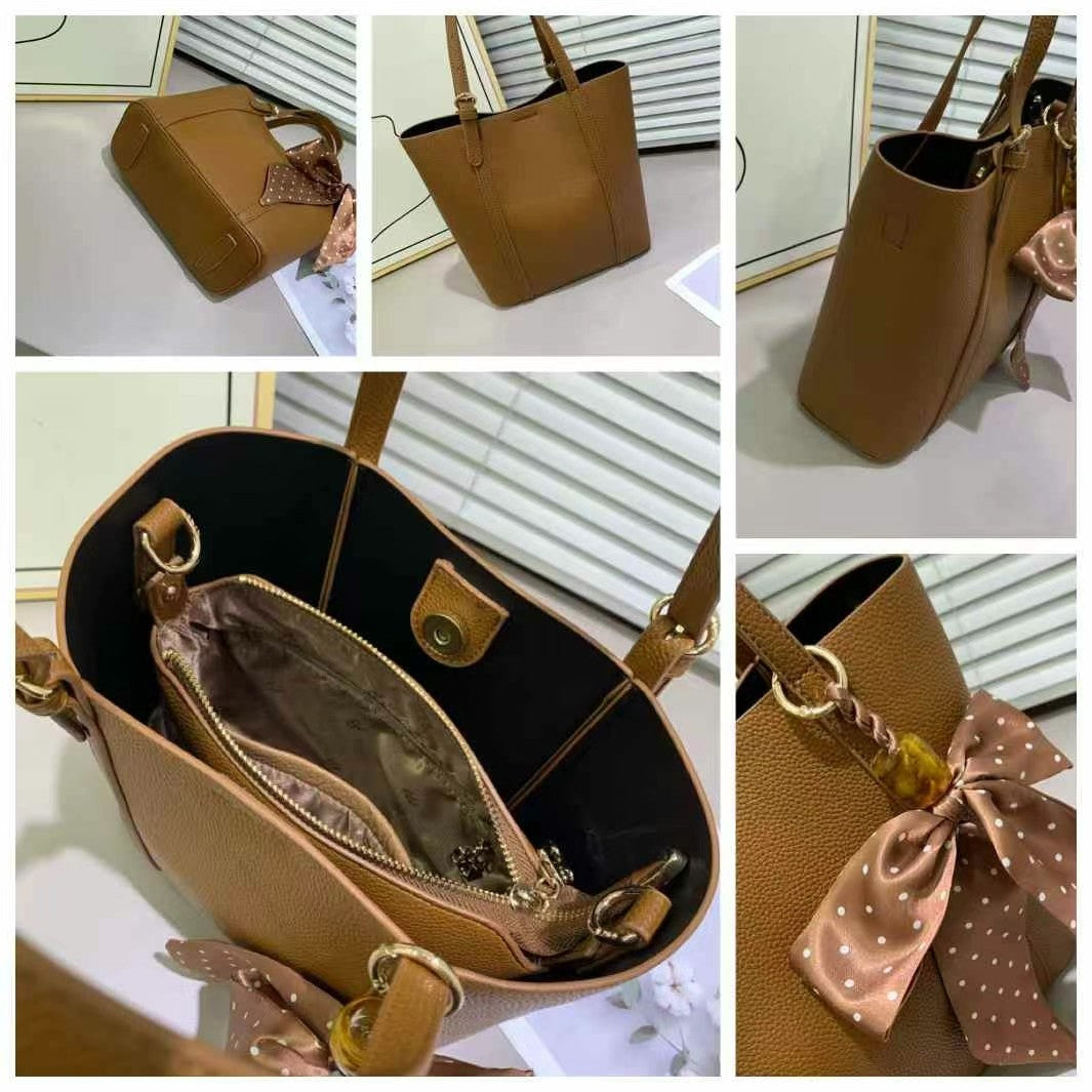 TRENDFOL™ - Women's Soft PU Bucket Bag with Zipper Closure