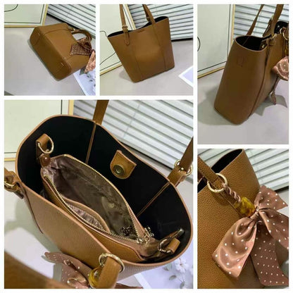 TRENDFOL™ - Women's Soft PU Bucket Bag with Zipper Closure