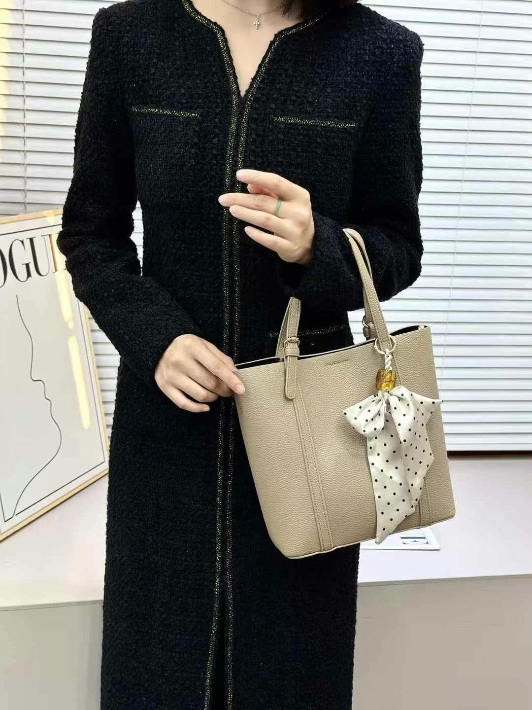 TRENDFOL™ - Women's Soft PU Bucket Bag with Zipper Closure